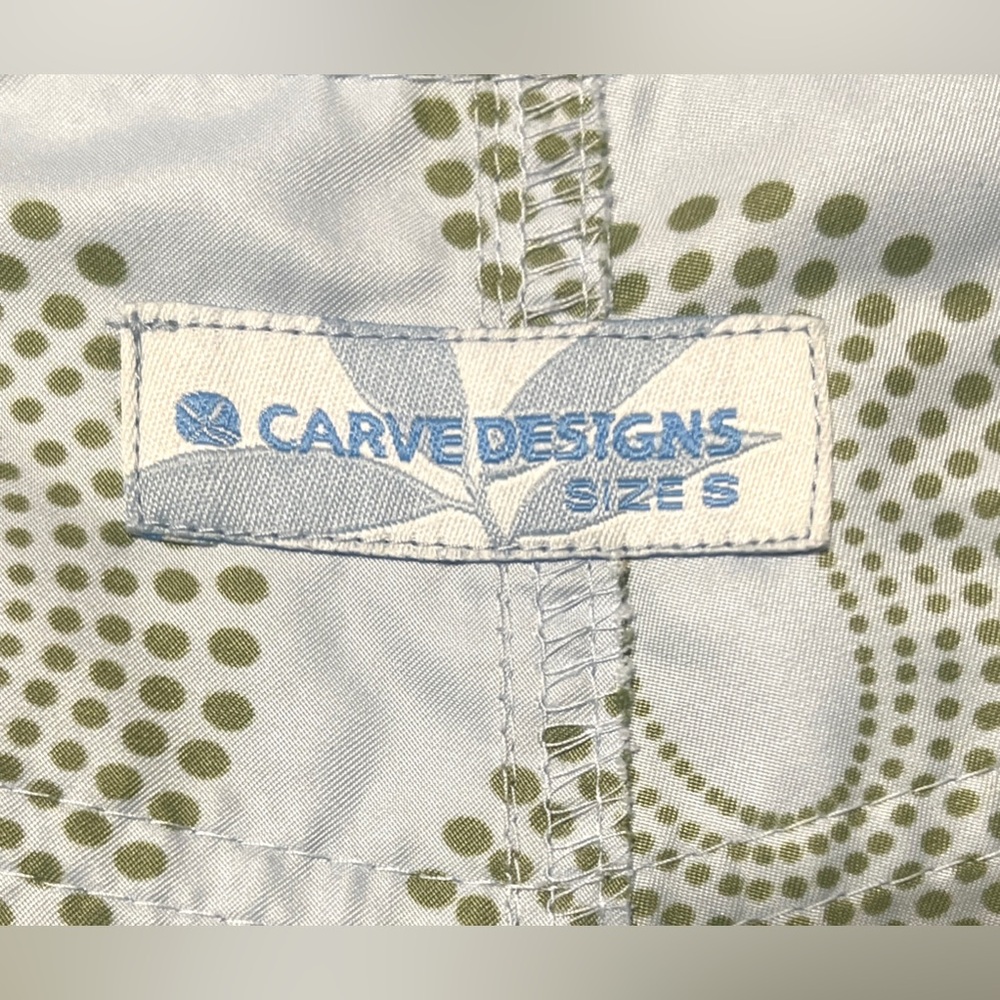 Carve Designs Women’s Baby Blue & Olive Patterned Board Shorts! Sz S! Very Cute! - Picture 2 of 4